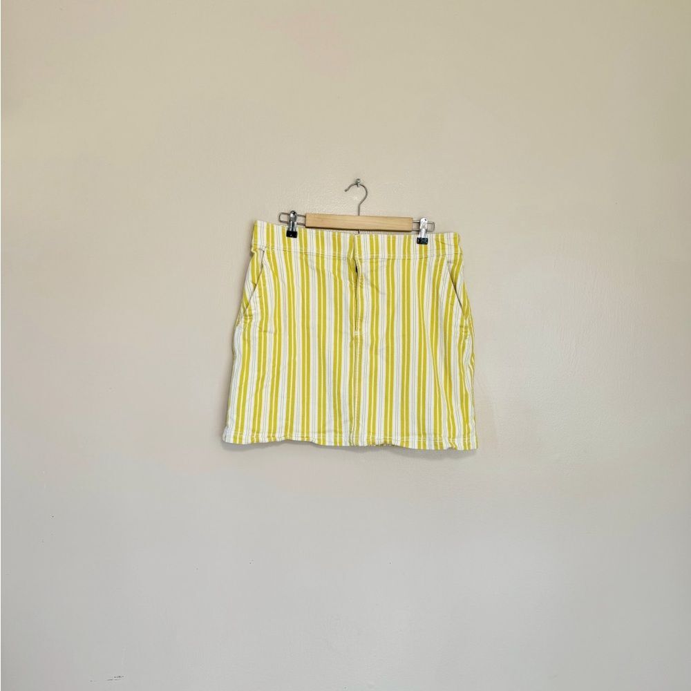 SALE! Yellow Stripe LOFT Cotton Skirt Size 14 EUC